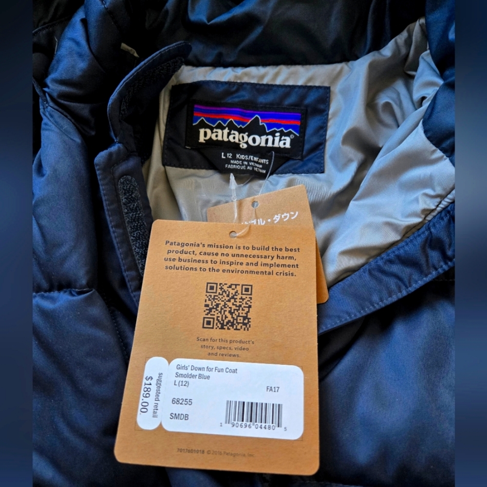 Patagonia Girls' Down Coat - Smolder Blue